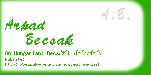 arpad becsak business card